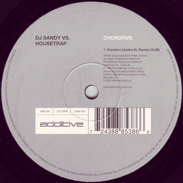 DJ Sandy Vs. Housetrap - Overdrive | Additive (12AD 053) - 2