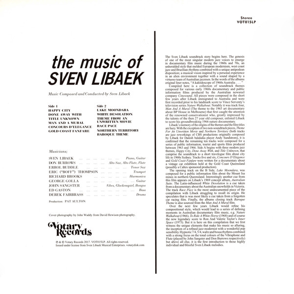 Sven Libaek - The Music Of Sven Libaek | Votary Records (VOT015LP) - 2