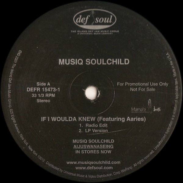 Musiq Soulchild Feat. Aaries - If I Woulda Knew | Def Soul (DEFR 15473-1)
