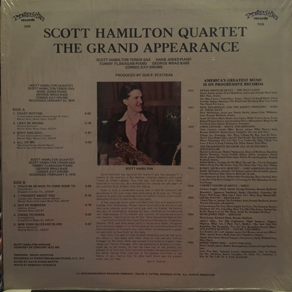 The Scott Hamilton Quartet - The Grand Appearance | Progressive Records (7026)