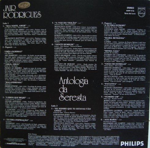 Jair Rodrigues - Antologia Da Seresta | Philips (6349 416) - 3