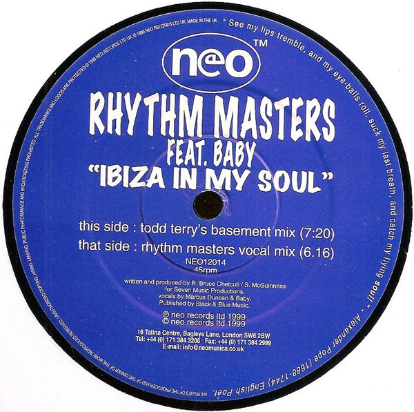 Rhythm Masters Feat. Baby - Ibiza In My Soul | Neo (NEO12014) - main Rhythm Masters Feat. Baby - Ibiza In My Soul | Neo (NEO12014) - main