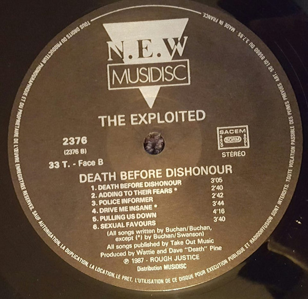 The Exploited - Death Before Dishonour | N.E.W Musidisc (2376) - 4