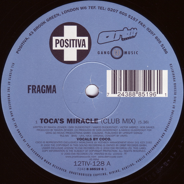 Fragma - Toca's Miracle | Positiva (12TIV-128) - 3 Fragma - Toca's Miracle | Positiva (12TIV-128) - 3