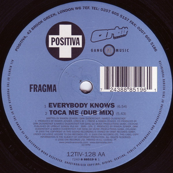 Fragma - Toca's Miracle | Positiva (12TIV-128) - 4 Fragma - Toca's Miracle | Positiva (12TIV-128) - 4