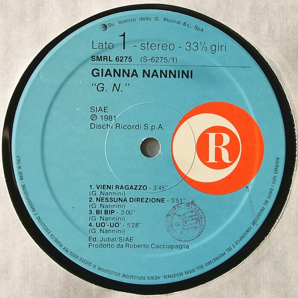 Gianna Nannini - G. N. | Ricordi (SMRL 6275) - 3