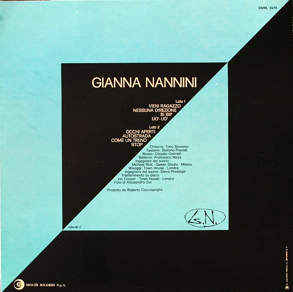 Gianna Nannini - G. N. | Ricordi (SMRL 6275) - 2