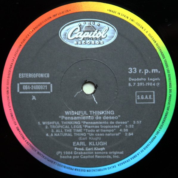 Earl Klugh - Wishful Thinking | Capitol Records (064 24 0092 1) - 3