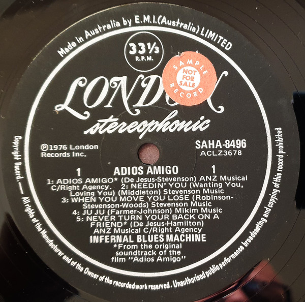 Infernal Blues Machine - Adios Amigo | London Records (SAHA-8496) - 3