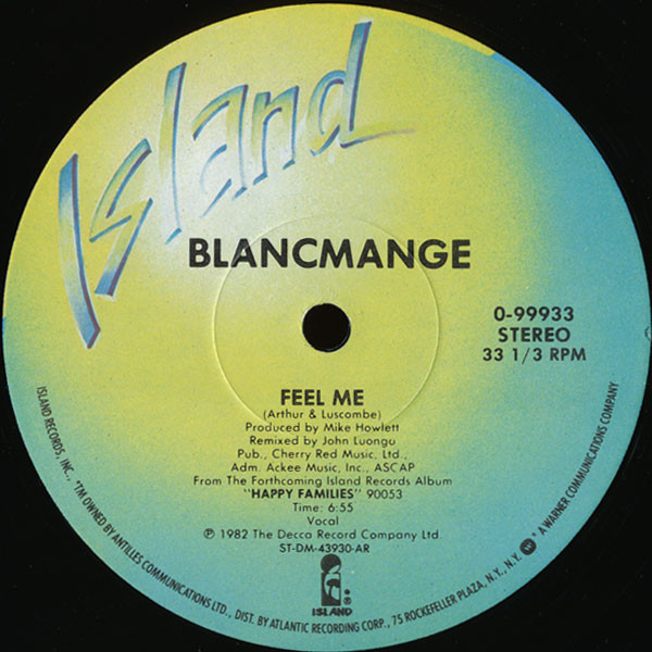 Blancmange - Living On The Ceiling / Feel Me | Island Records (0-99933) - 3
