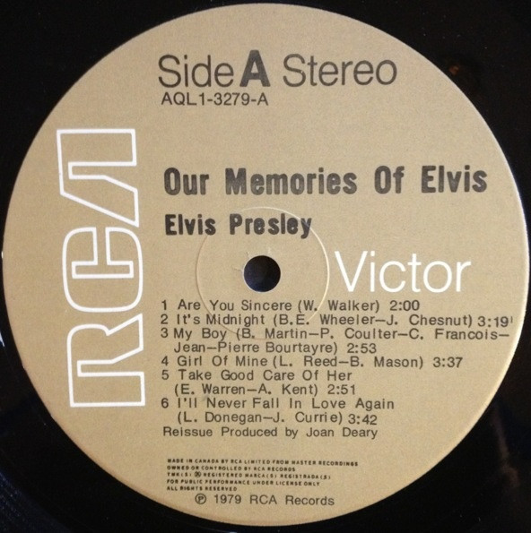 Elvis Presley - Our Memories Of Elvis [Vinyl] | RCA Victor (AQL1-32-79) - 3