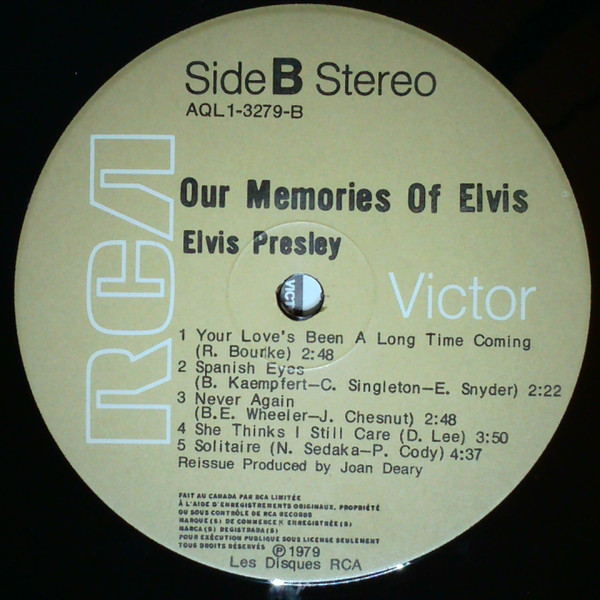 Elvis Presley - Our Memories Of Elvis [Vinyl] | RCA Victor (AQL1-32-79) - 4