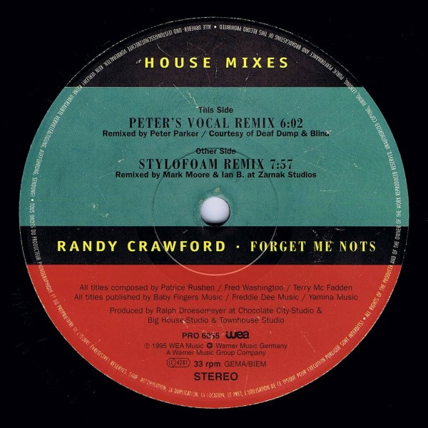 Randy Crawford - Forget Me Nots (House Mixes) | WEA (PRO 6035) - main