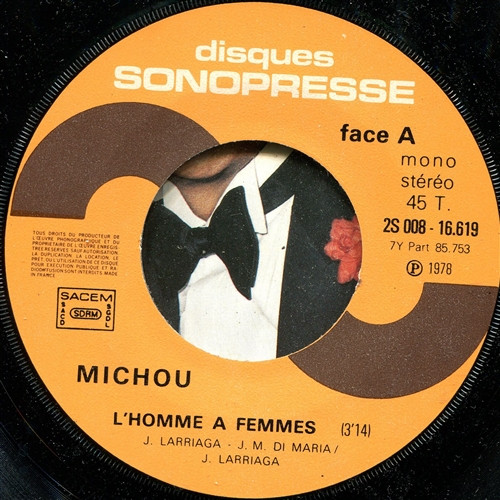 Michou - L'homme A Femmes | Sonopresse (2S 008-16.619) - 3