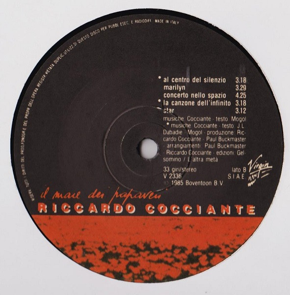 Riccardo Cocciante - Il Mare Dei Papaveri | Virgin (V 2336) - 2 Riccardo Cocciante - Il Mare Dei Papaveri | Virgin (V 2336) - 2