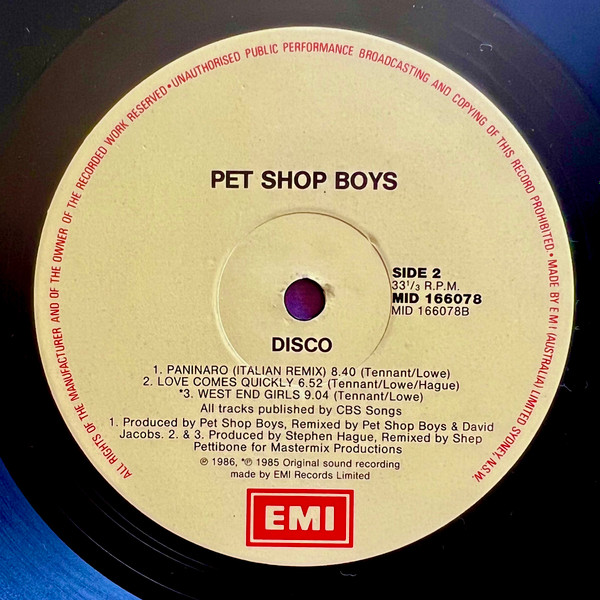Pet Shop Boys - Disco | EMI (MID 166078) - 4