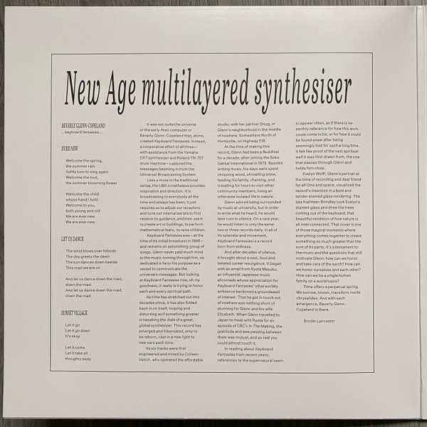 Beverly Glenn-Copeland - ...Keyboard Fantasies... | Transgressive Records (TRANS460X) - 3 Beverly Glenn-Copeland - ...Keyboard Fantasies... | Transgressive Records (TRANS460X) - 3