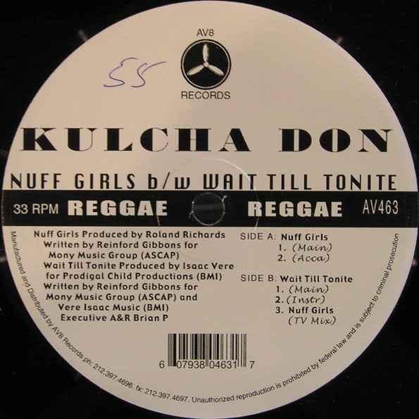 Kulcha Don - Nuff Girls | AV8 Records (AV463) Kulcha Don - Nuff Girls | AV8 Records (AV463)