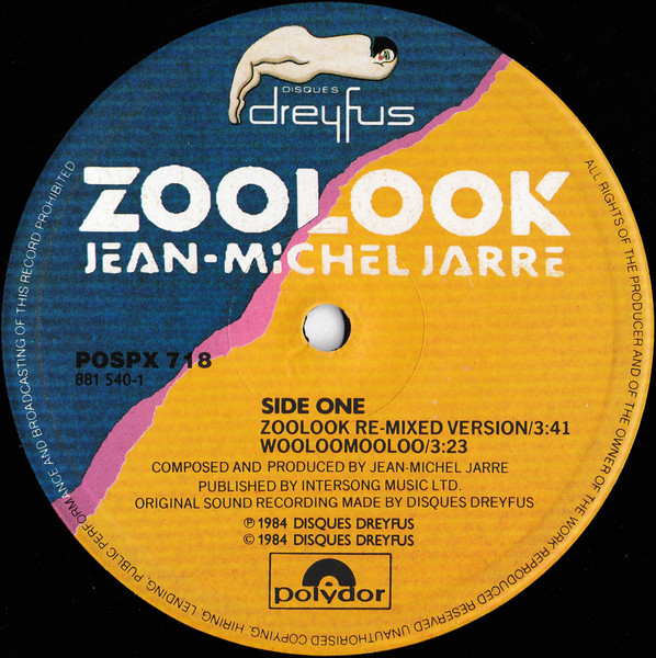 Jean-Michel Jarre - Zoolook | Polydor (POSPX 718) - 3