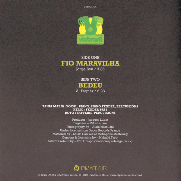 Tania Maria With Boto And Helio - Fio Maravilha / Bedeu | Dynamite Cuts (DYNAM7047) - 2