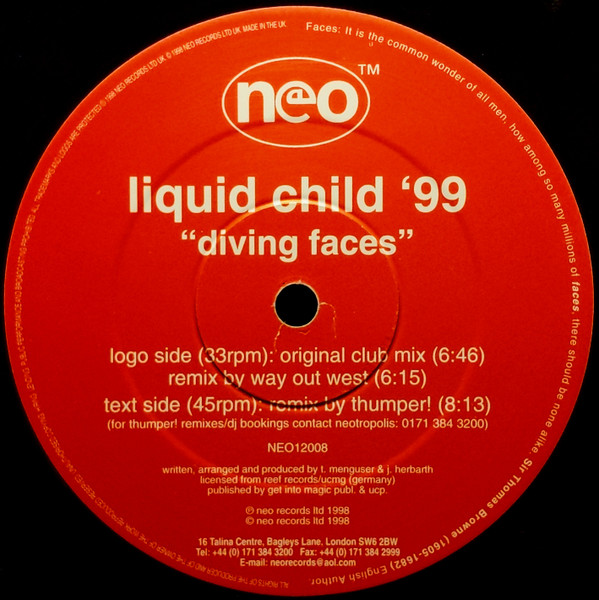 Liquid Child - Diving Faces | Neo (NEO12008) - main
