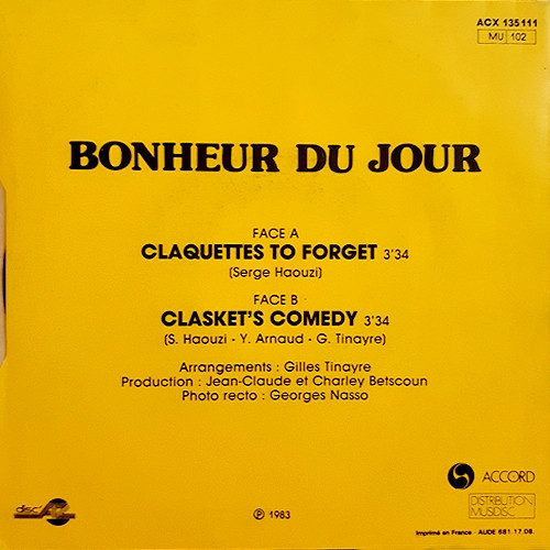 Bonheur Du Jour - Claquettes To Forget | Accord (ACX 135 111)