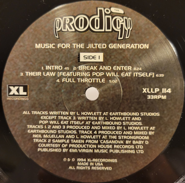 The Prodigy - Music For The Jilted Generation | XL Recordings (XLLP 114) - 4