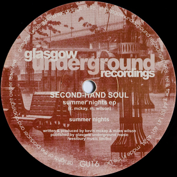 Second-Hand Soul - Summer Nights EP | Glasgow Underground (GU16) - 2