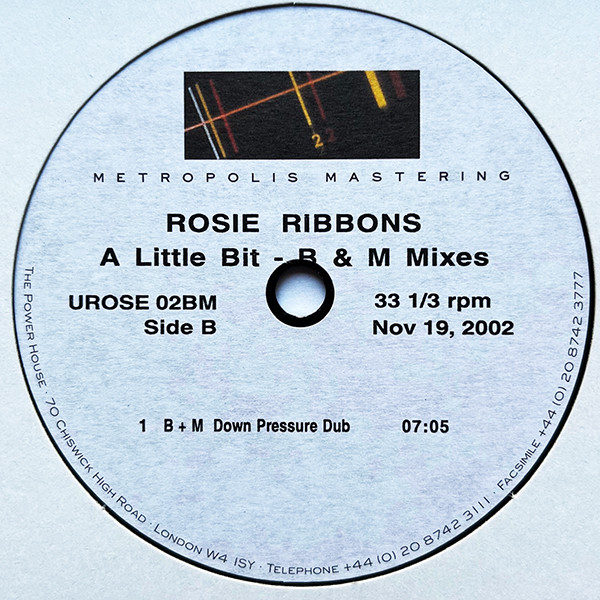 Rosie Ribbons - A Little Bit (B & M Mixes) | Telstar (UROSE 02BM) - 3