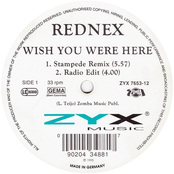 Rednex - Wish You Were Here | ZYX Music (ZYX 7653-12)