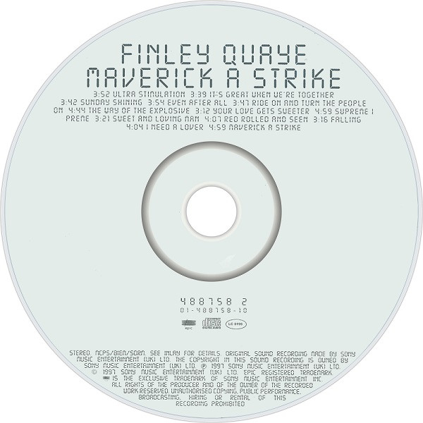 Finley Quaye - Maverick A Strike | Epic (488758 2) - 4 Finley Quaye - Maverick A Strike | Epic (488758 2) - 4