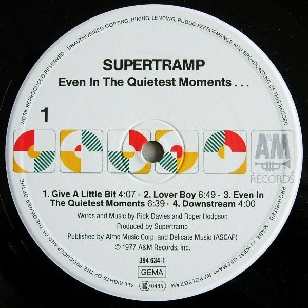 Supertramp - Even In The Quietest Moments... | A&M Records (394 634-1) - 3