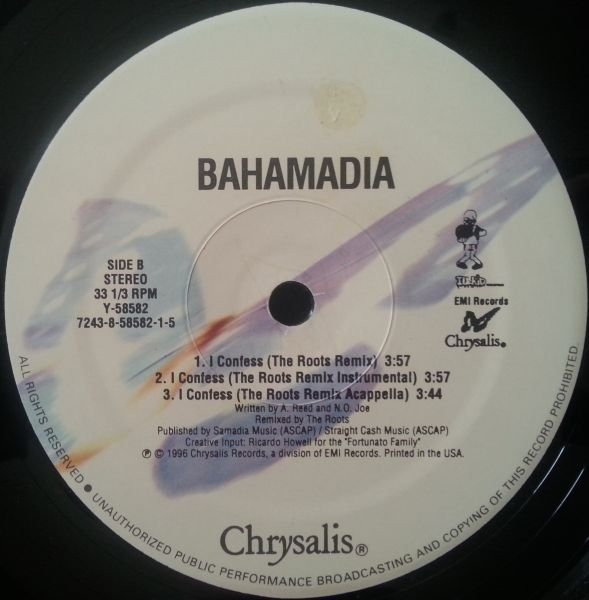 Bahamadia - I Confess (Remix) | Chrysalis (Y-58582) - 2