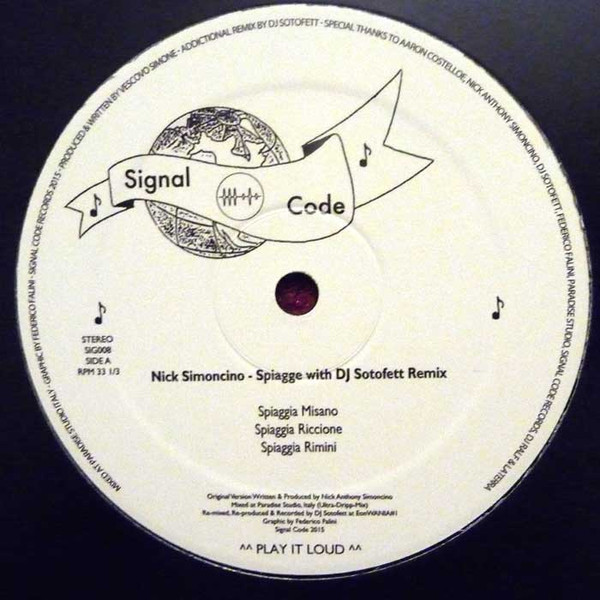 Simoncino - Spiagge | Signal Code Records (SIG008)