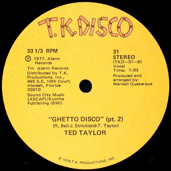 Ted Taylor - Ghetto Disco (12") [Vinyl] | T.K. Disco (31) - 2