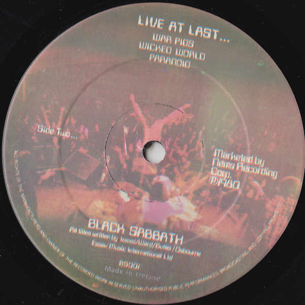 Black Sabbath - Live At Last | NEMS (BS 001) - 4