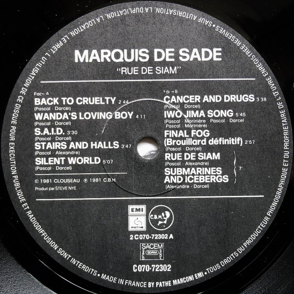 Marquis De Sade - Rue De Siam | Pathé (2C 070-72302) - 3