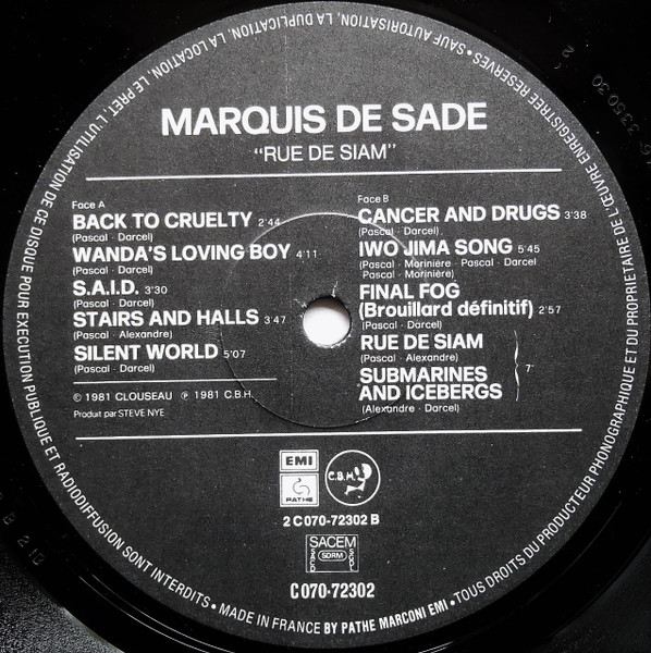 Marquis De Sade - Rue De Siam | Pathé (2C 070-72302) - 4