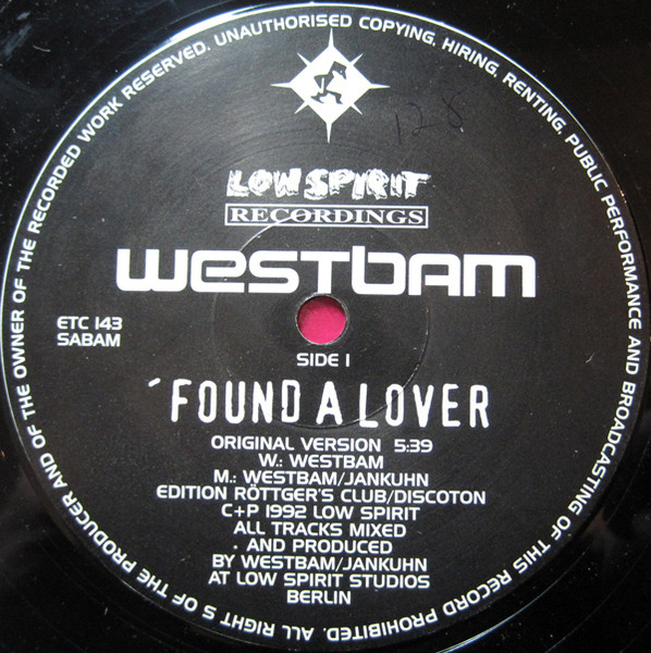 WestBam - 'Found A Lover / My Life Of Crime | ETC (ETC 143) - 3