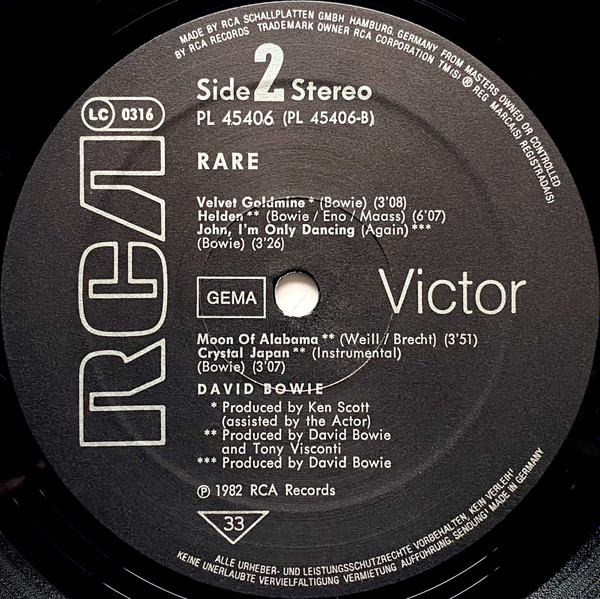 David Bowie - Rare | RCA Victor (PL 45406) - 4