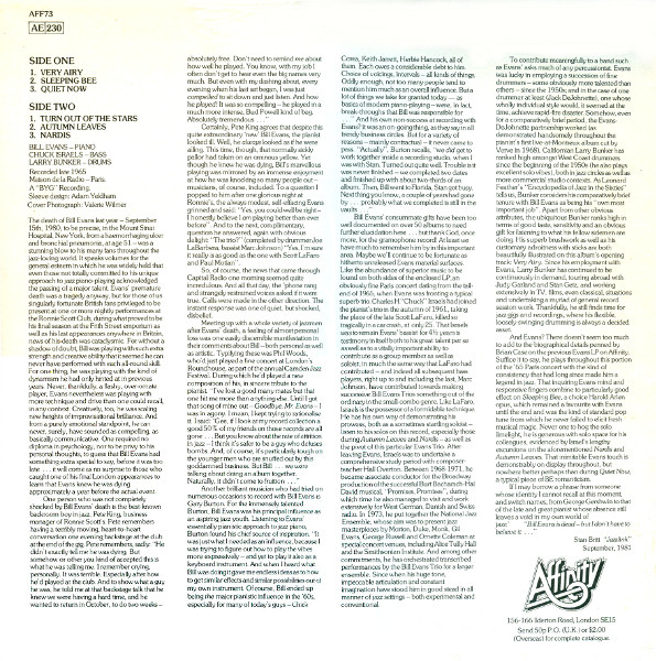 The Bill Evans Trio - Quiet Now | Affinity (AFF 73) - 2