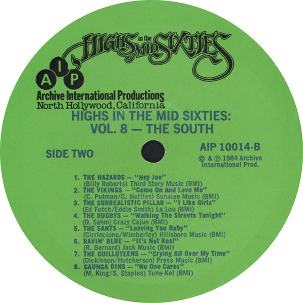 Various - Highs In The Mid Sixties Volume 8: The South | AIP Records (AIP 10014) - 4