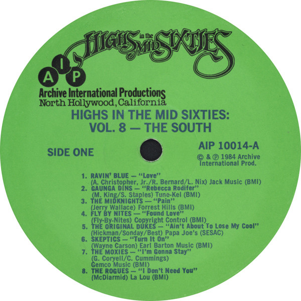Various - Highs In The Mid Sixties Volume 8: The South | AIP Records (AIP 10014) - 3