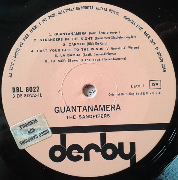The Sandpipers - Guantanamera | Derby (DBL 8022) - 3