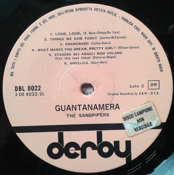 The Sandpipers - Guantanamera | Derby (DBL 8022) - 4