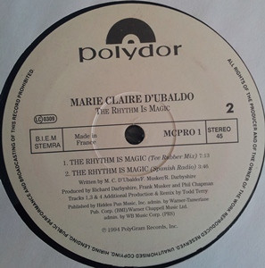 Marie Claire D'Ubaldo - The Rhythm Is Magic | Polydor (MCPRO 1)