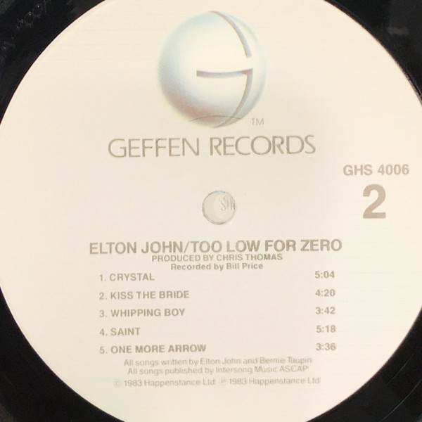Elton John - Too Low For Zero | Geffen Records (GHS 4006) - 4 Elton John - Too Low For Zero | Geffen Records (GHS 4006) - 4