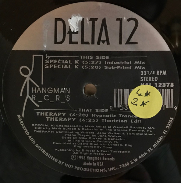 Delta 12 - Special K | Hangman Records (HAL 12378) Delta 12 - Special K | Hangman Records (HAL 12378)