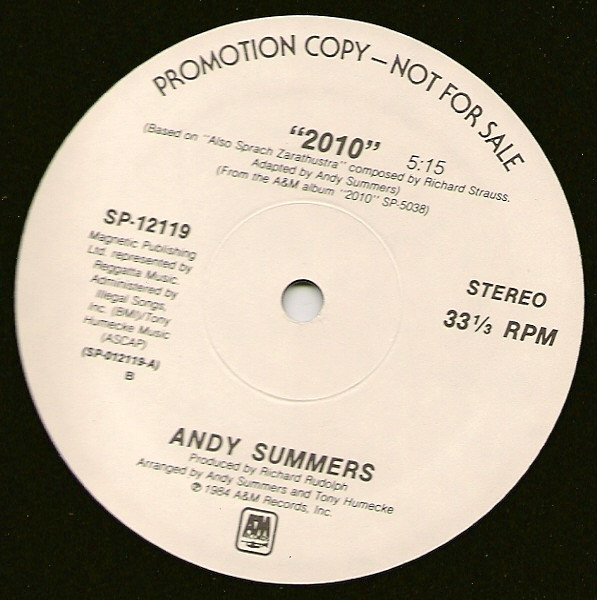 Andy Summers - 2010 / To Hal And Back | A&M Records (SP-12119) - 3