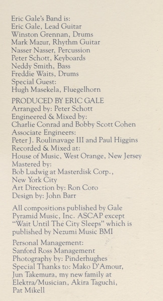 Eric Gale - Blue Horizon | Elektra Musician (E1-60022)